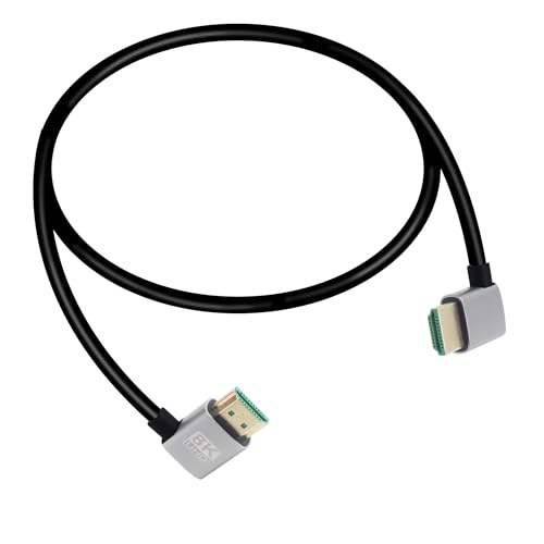 Câble HDMI mâle 90° coudé double haute vitesse 18 Gbps pour TV et DVR