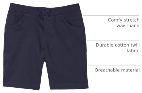 Image of French Toast Girls' Pull-On Bow Front Shorts | Woven twill shorts with knit waistband; Bermuda length; School uniform shorts; Offered in standard and plus sizes