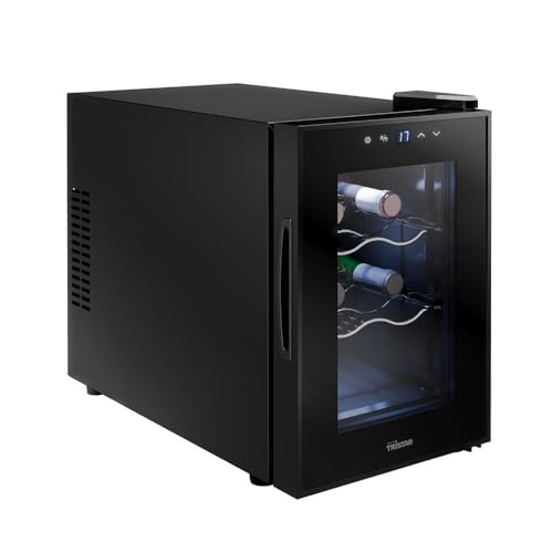 Tristar - Tristar Cave à vin thermoélectrique Grande Saignée, Pour 6 bouteilles maximum, Silencieuse & stable, Porte en verre, 3 niveaux, Écran LED tactile, Éclairage intérieur, WR-7506