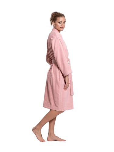 Image of Turkuoise Soft & Absorbent Towel Robe, 100% Cotton Turkish Terry Cloth Kimono Bathrobes for Women