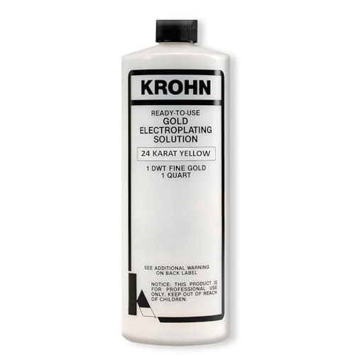 Krohn Ready-To-Use 24k Color Gold Plating Solution for Bath Plating 1 Quart 32 oz