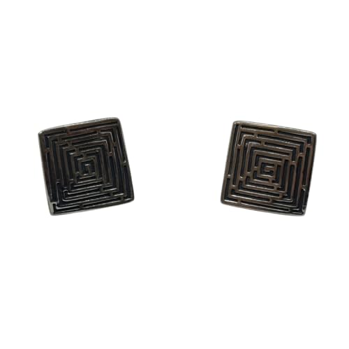 Boucles d'oreilles Labyrinthe argent sans nickel hypoallergénique - 2