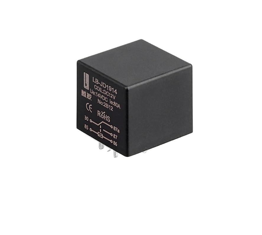 12V 24V Car Relay 4 Feet 5 Feet High Current 80A Waterproof Car Horn Start Headlight Modification(1914 (5p 12V-80A) Z)
