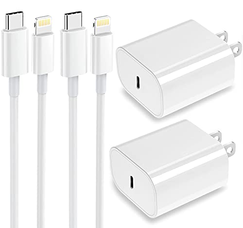 Apple MFi Certified iPhone Fast Charger 20W PD USB C Wall Charger 2-Pack 6FT Cable Fasting Charging Adapter Compatible with iPhone 13 Pro 12 12 Mini 12 Pro Max 11 Pro Max XS Max XS XR X 8Plus