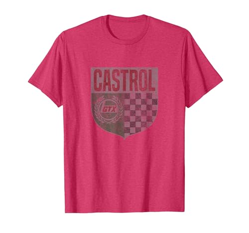 Castrol GTX Racing Motor Oil Vintage Retro Logo PAPL1356 T-Shirt, Men, Red Heather, XX-Large