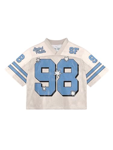 Men's Y2k Jersey Baggy Shirt V Neck Short Sleeve Graphic Tee Tops Streetwear Summer Tshirt