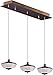 ET2 E23154-126BRZGLD Bella Flared Metal and Prismatic Glass Linear LED Pendant Ceiling Lighting, 3-Light 12 Total Watts, 5"H x 6"W x 27"L, Bronze / Gold