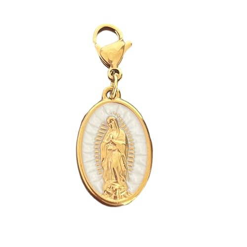 AMOBESTER Gold Plated Virgin Mary Clip-On Charms - 18K Gold