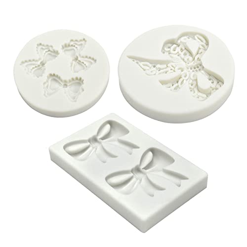 Molde de silicona para fondant con forma de lazo miniatura 3