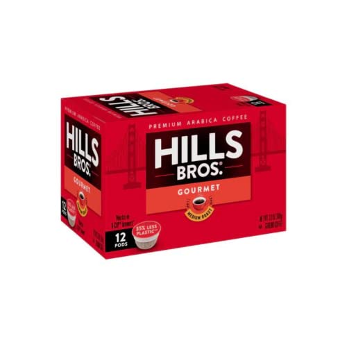image for Hills Bros. Gourmet Roast, K-Cup Coffee Pods, Medium Roast, 12 Single-