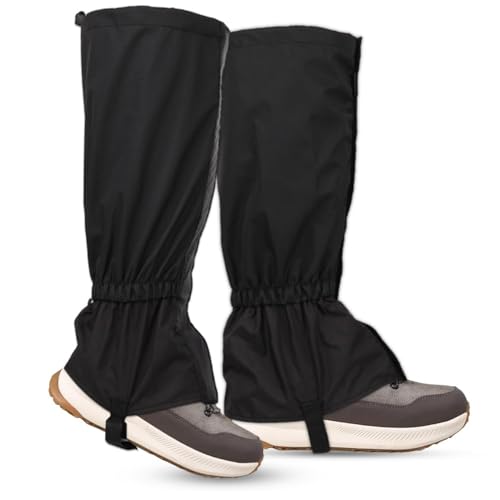 BNGXR Polainas Impermeable, 1 par Oxford Polainas de Nieve Polainas Montaña para Hombre y Mujer Transpirable Polaina Trekking para Cámping Caminar Senderismo Caminar Orientación (Negro)