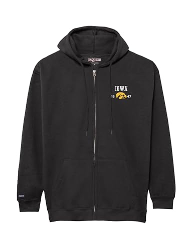 JanSport NCAA Officially Licensed Rival Full Zip Hood, Long Sleeve Unisex Hoodie, Cotton-Polyester Blend with Double-Layered Fleece Hood & Extra-Deep Front Pockets, Adjustable Drawstring Black - image 1