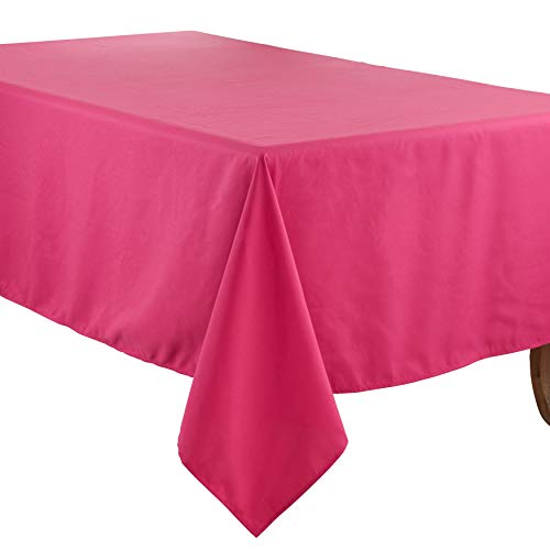 SARO LIFESTYLE Collection Casual Design Everyday Tablecloth, 84", Fuchsia