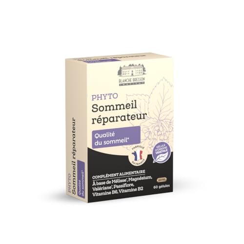 BLANCHE BRESSON - Phyto Sommeil Réparateur - Sommeil Réparateur & Détente - Mélisse, Valériane, Passiflore - Fabriqué en France - 60 Gélules - Cure de 20 Jours