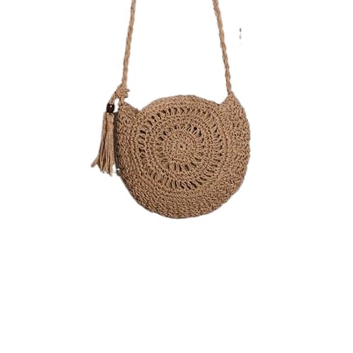 Small Straw Crossbody Bag,Handwoven Straw Shoulder Bag,Straw Crossbody Purse Woven Shoulder Bag with Tassels,Summer Bag for Women Beach4