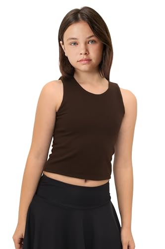 Image of Lilax Girls' Double Lined Sleeveless Basic Crop Tank Top
