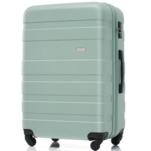 Model 3-Piece Hardside Luggage Set with Spinner Wheels and TSA Lock, Lightweight Durable Suitcase Collection for Travel (20" 24" 28") (Green+balck + ABS)2