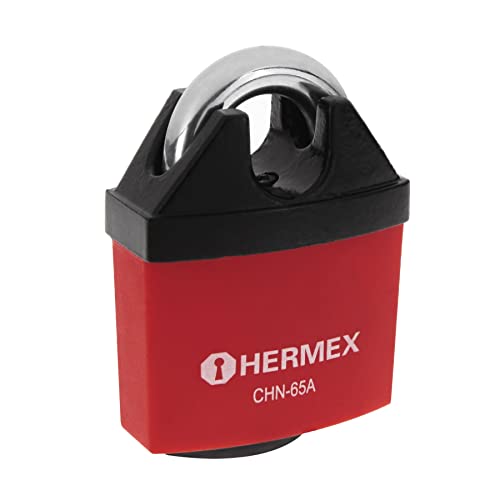 La Mejor comparativa de Candados precios los preferidos por los clientes. 33 Hermex CHN-65A, Candado de hierro, 65 mm, llave anti-ganzúa, blíster