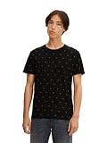TOM TAILOR Denim Hombre Camiseta con estampado completo 1031179, 29738 - Black Purple Sunglasses Print, S