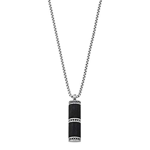 s.Oliver Kette mit Anhänger Edelstahl Carbon Herren Halsschmuck, 60 cm, Silber, Kommt in Schmuck Geschenk Box, 2026115 – Ansicht 2