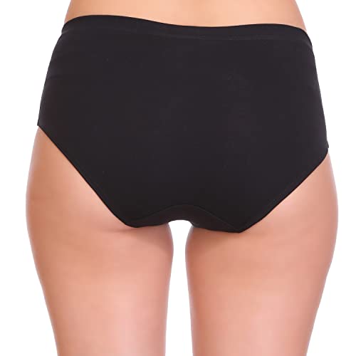 Image of SONA Women Hipster Panty - Cotton Spandex - Anti Bacterial, Full Coverage, Quick Dry, Full Coverage (Pack of 1 Black 3XL)