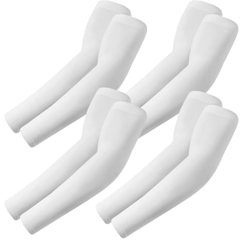 fuinloth 4 Paare Gaming Arm Sleeves, Arm Stulpen Armschoner für Damen/Herren, Volleyball Basketball Sport Ärmel 4 Weiß fuinloth 4 Paare Gaming Arm Sleeves, Arm Stulpen Armschoner für Damen/Herren, Volleyball Basketball Sport Ärmel 4 Weiß