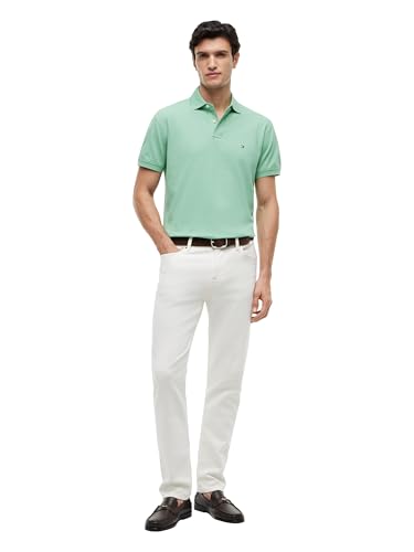 Image of Tommy Hilfiger Men's Short Sleeve Polo Shirts in Classic Fit with Stretch and Organic Pique Cotton