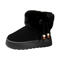 Women Boots Winter Fashion Thickened Warm Boots Bow Pendant Detail Comfortable Style Casual Footwear Cold Weather Outdoor Women Shoes
