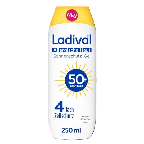 Ladival® Allergische Haut Sonnenschutz-Gel LSF 50+ für den Körper bei Sonnenallergie und Mallorca-Akne, wasserfest, mit 4-fach Zellschutz, Sonnencreme 250ml 1