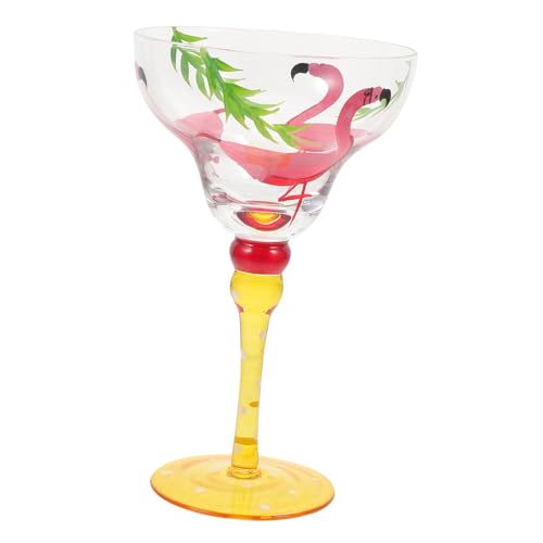 Besportble Flamingo Margaritaglas Handbemaltes Cocktailglas