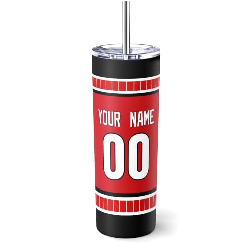 Image of ANTKING Carolina Tumbler 20oz Travel Mug Custom Name Number Gifts | Stainless Steel Insulated Coffee Cup for Men Women