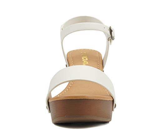 Image of Soda CHIVAS ~ Women's Bold Buckles Studded Wedge Sandal