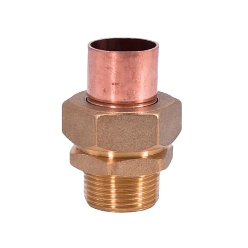 Conector macho BSP de latón a cobre for soldar, de 1/4', 3/8', 1/2', 3/4', 1' -4', for plomería, for aire acondicionado(3 BSP To 76mm ID)