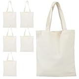 Yabound 5 bolsas de tela sin estampado, bolsas de tela con dos asas largas, bolsas para ropa, deportes, compras, alimentos, 35 x 42 cm