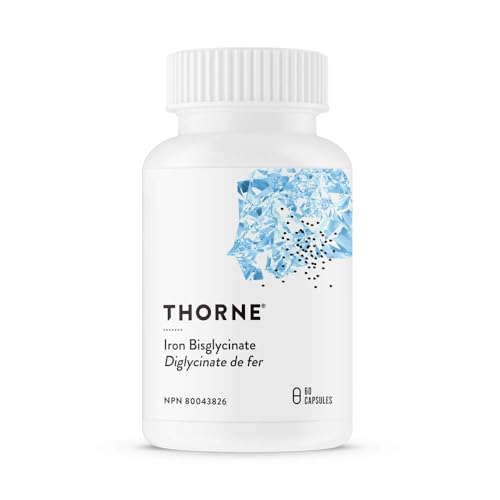 THORNE - Iron Bisglycinate - 25 mg Iron Supplement for Enhanced Absorption Without Gastrointestinal Side Effects* - NSF Certified for Sport - Gluten-Free - 60 Servings