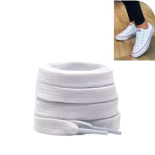 Cadarço Branco Compatível Com Todas Marcas Achatado 100% Poliéster 1.20cm Resistente