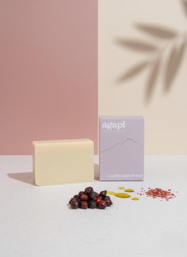 Image of Agapi Sikkim | Handcrafted Jojoba & Rosehip Bar 110g - Nourishing & Hydrating, Rich in Vitamins & Antioxidants, Improves Skin Texture, Anti-Aging, Gentle, Soothes & Calms, Eco-Friendly, Subtle Fresh Fragrance