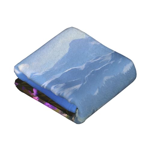 Couverture chaude et légère fleurs violettes plaid durable - 3