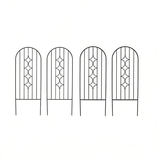 SCENDOR 4 Pack Arched Metal Garden Trellis for Climbing Plants
