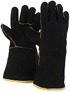 FZTEY Red Heat Resistant Guant, Welding High Temperature Gloves, Stove Long Lined Welders Ultimate Thermal Gauntlets For BBQ(Red)