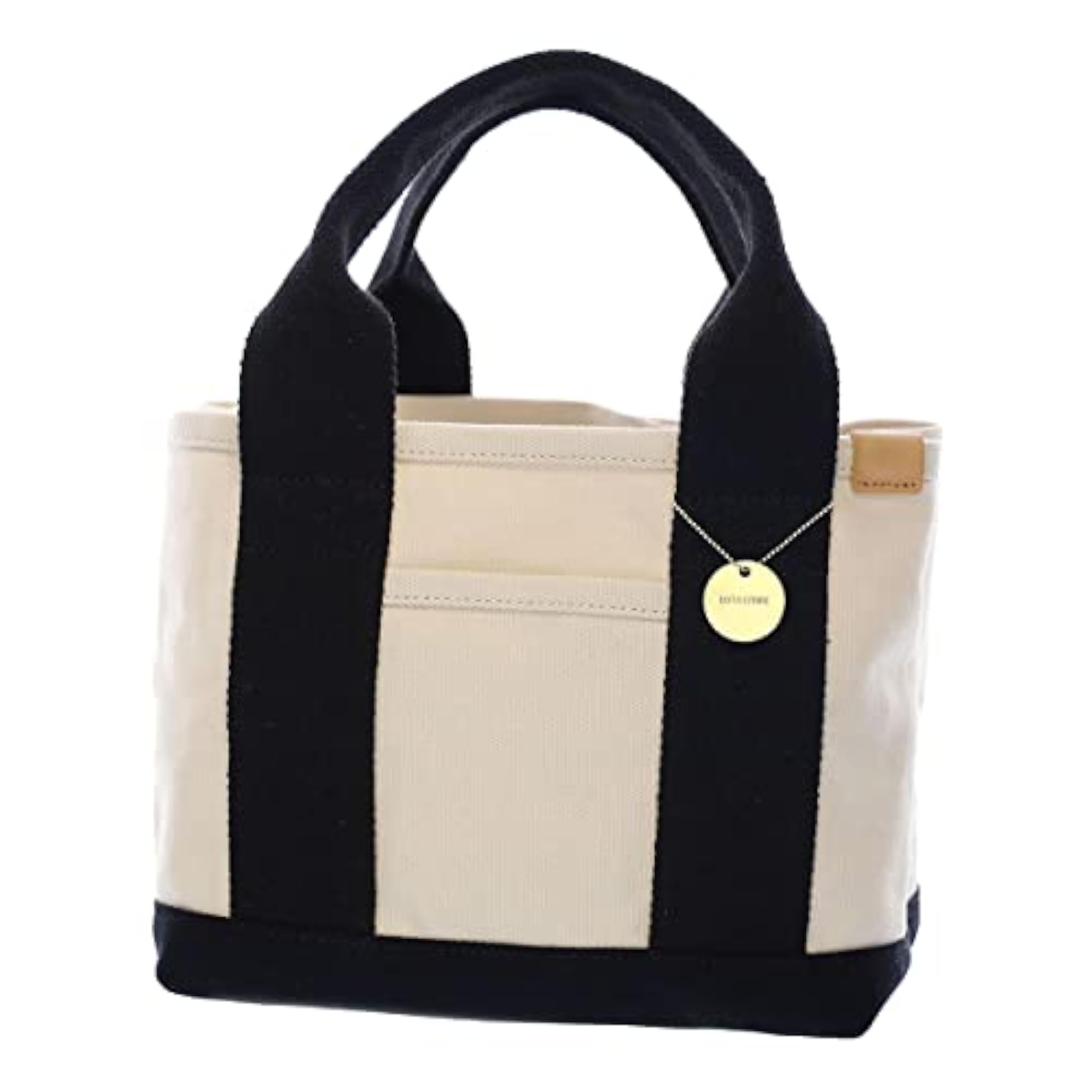 Dot & Stripe Canvas Divider Mini Tote Bag