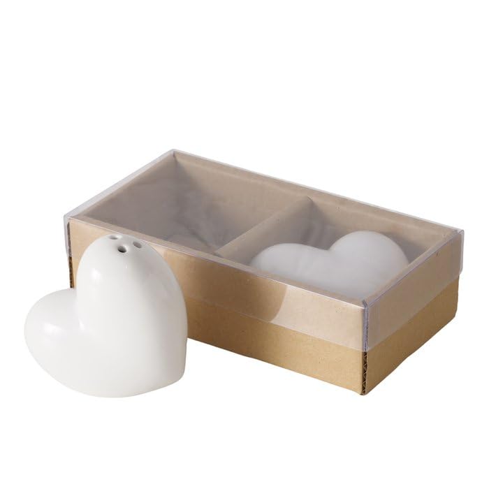 BOLTZE Salz und Pfefferstreuer Herzform weiß Keramik