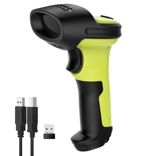 Inateck Barcode Scanner Bluetooth 2D 1D, QR Scanner Kabellos, BCST-72, GrĂĽn