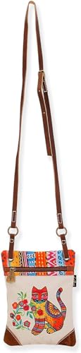 Women's Laurel Burch Maya Cat Small Crossbody BEIGE MULTI NS3
