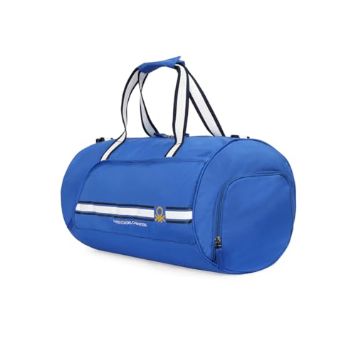 Image of United Colors of Benetton Crusader 32L Duffle Bag - Blue | Water-Resistant | Gym Bag with Adjustable Shoulder Strap & 1-Year Warranty