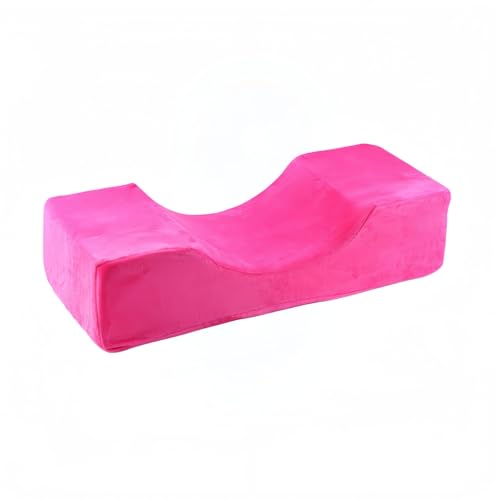 まつげエクステ専用U字型枕・取り外し可能カバー付き | 高弾性スポンジ・肌に優しい設計 | プロサロン/家庭用 (ローズレッド)