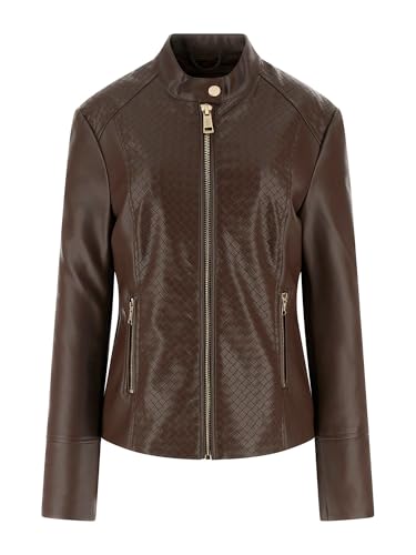 Image of Guess Womens Claudine Biker, Dark Coffee, Extra Large