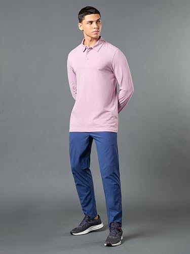 Image of TECHNOSPORT Mens Slim Fit Solid Full Sleeve Cotflex Polo T-Shirt for Regular and Casual Uses