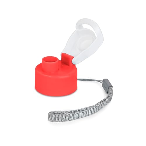 Image of Spare Lid for Milton Kool Fusion Water Bottle - Compatible with Kool Fusion 700 & 560ml Bottles | Flip-Top, Leak-Proof Replacement Cap with Strap (Red)