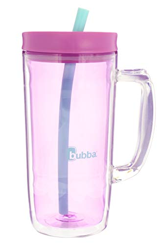 Bubba Envy Travel Thermal Mug, 32 Ounces - Double Wall Insulated With Straw and Handle- Keep All Your Favorite Cold Drinks at Your Side - Sweat Resistant, Ideal For Travel - Purple